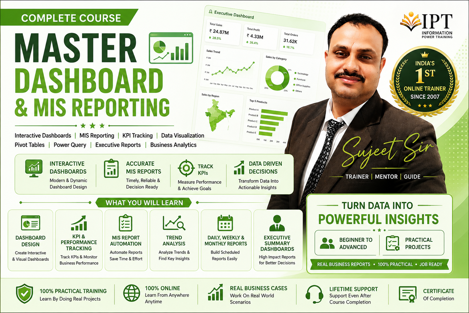 Dashboard & MIS Reporting Training Online - IPT Excel School
