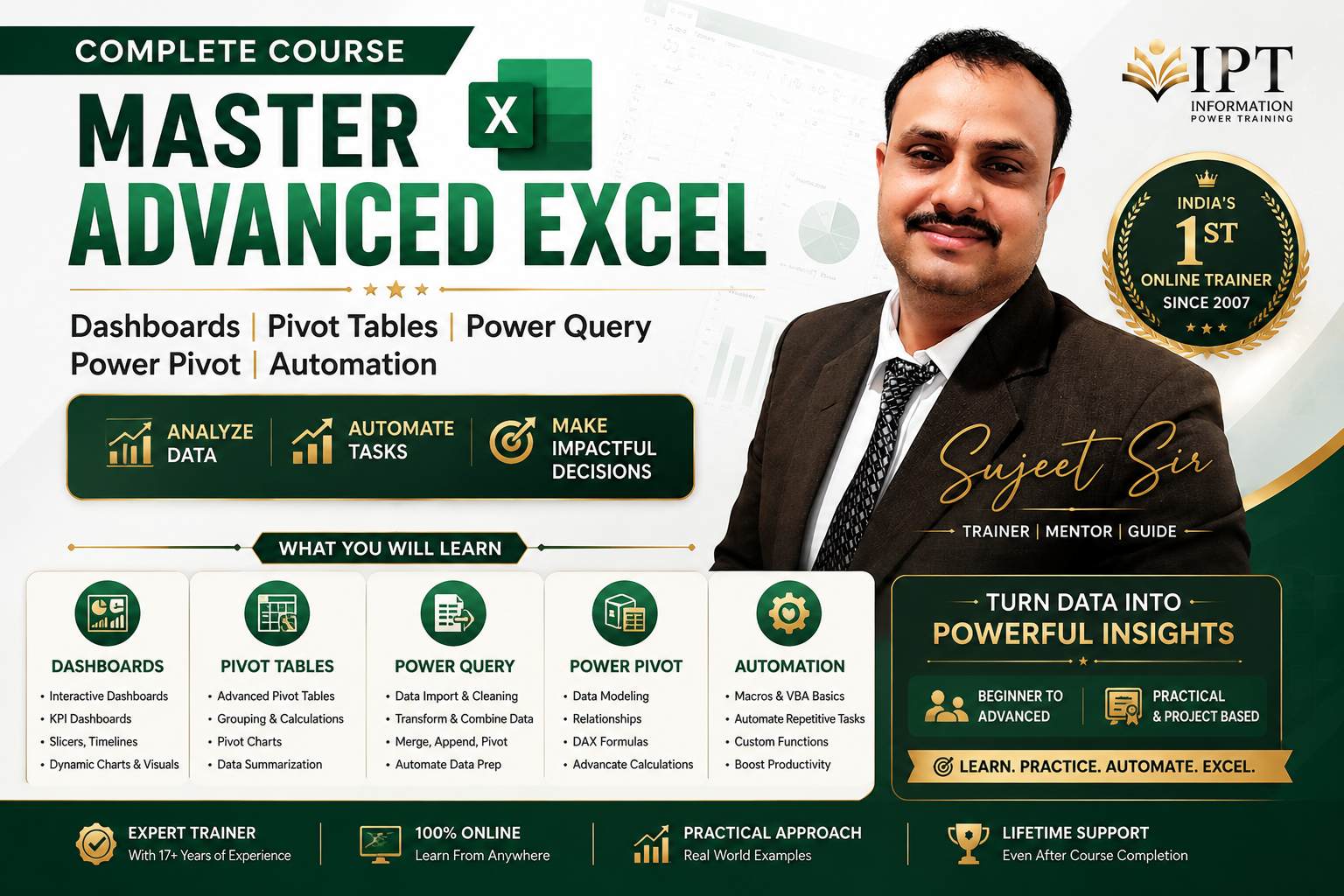 Advanced Excel 365 Online Course - IPT Excel School